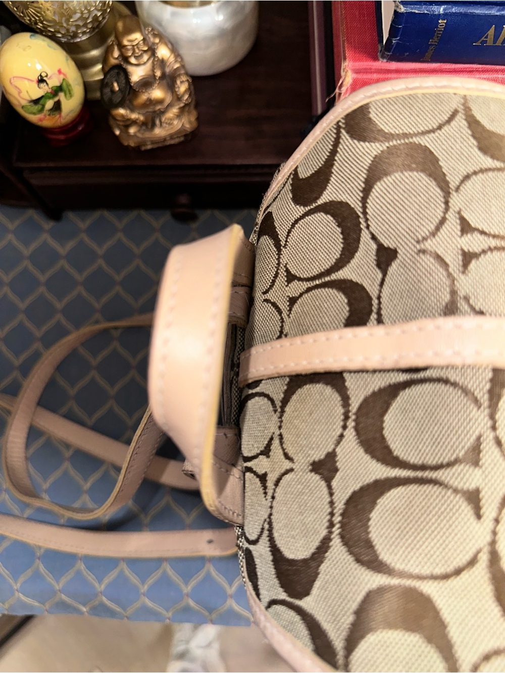 Vintage Coach Signature Canvas Mini Backpack | No. J92-6934 | Khaki/Tan - Picture 8 of 14